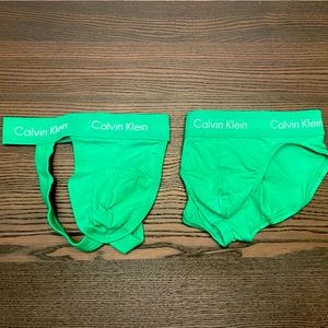 NWOT Small Green Calvin Klein Jock and Brief Bundle